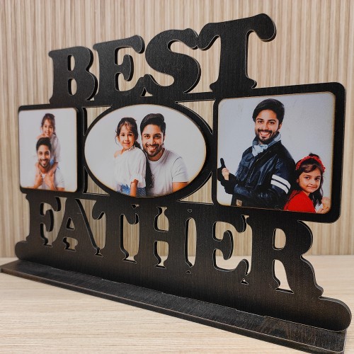 Best Father Desktop Wooden Cutout Frame