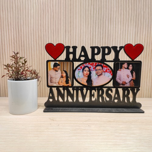 Happy Anniversary Desktop Wooden Cutout Frame