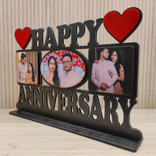 Happy Anniversary Desktop Wooden Cutout Frame