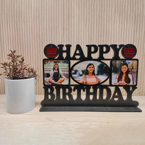 Happy Birthday Desktop Wooden Cutout Frame