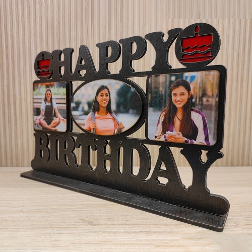 Happy Birthday Desktop Wooden Cutout Frame