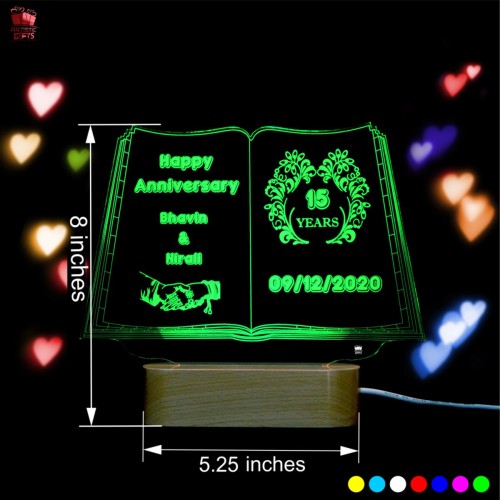 Giftous Personalized 3D Illusion multi color LED Lamp for Anniversary design 2