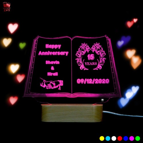 Giftous Personalized 3D Illusion multi color LED Lamp for Anniversary design 2