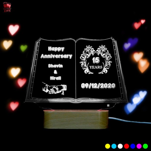 Giftous Personalized 3D Illusion multi color LED Lamp for Anniversary design 2