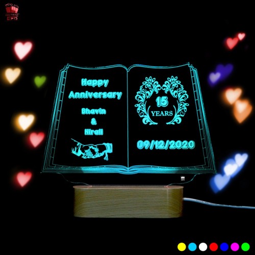 Giftous Personalized 3D Illusion multi color LED Lamp for Anniversary design 2