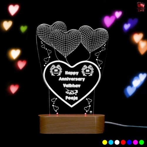 Personalized 3D Illusion multi color LED Lamp for Anniversary design 1