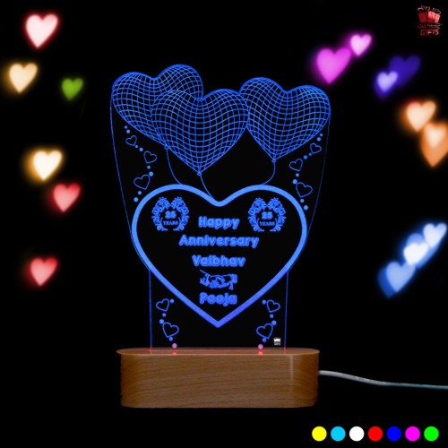 Personalized 3D Illusion multi color LED Lamp for Anniversary design 1