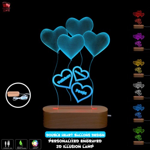 Personalized 3D Illusion multi color LED Lamp for Anniversary design 4