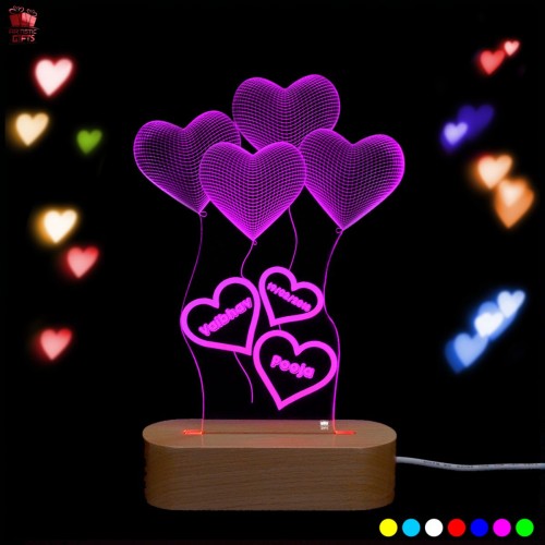 Personalized 3D Illusion multi color LED Lamp for Anniversary design 4