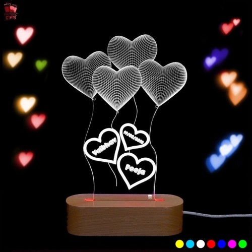 Personalized 3D Illusion multi color LED Lamp for Anniversary design 4