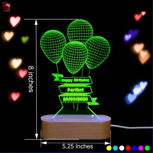 Personalized 3D Illusion multi color LED Lamp for Birthday design 1