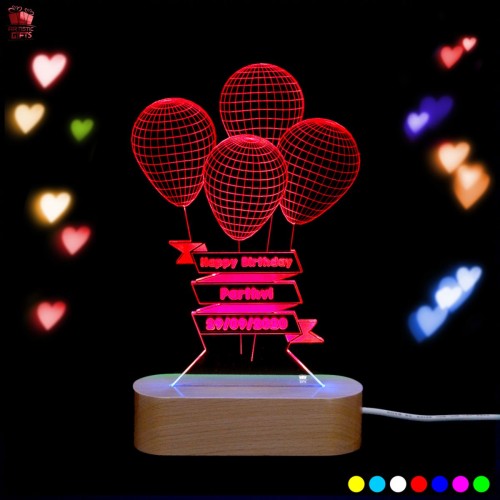 Personalized 3D Illusion multi color LED Lamp for Birthday design 1