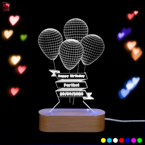 Personalized 3D Illusion multi color LED Lamp for Birthday design 1