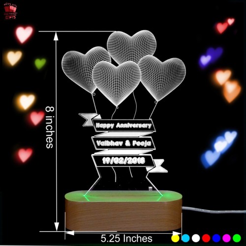 Personalized 3D Illusion multi color LED Lamp for Birthday design 2