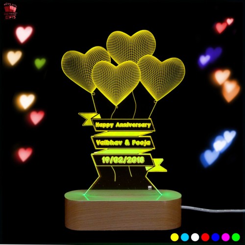 Personalized 3D Illusion multi color LED Lamp for Birthday design 2