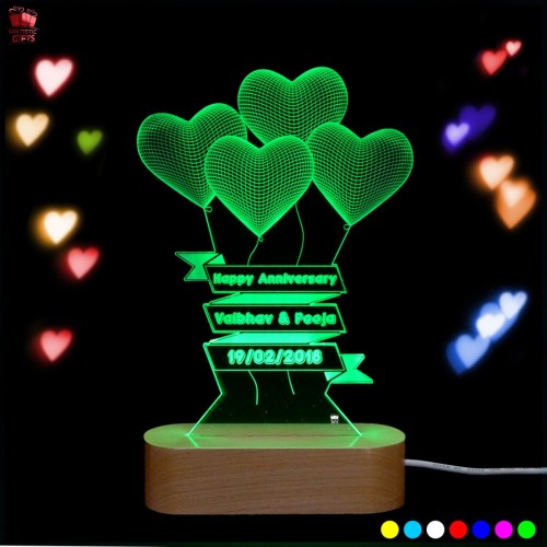 Personalized 3D Illusion multi color LED Lamp for Birthday design 2