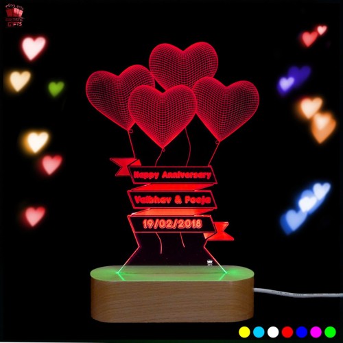 Personalized 3D Illusion multi color LED Lamp for Birthday design 2