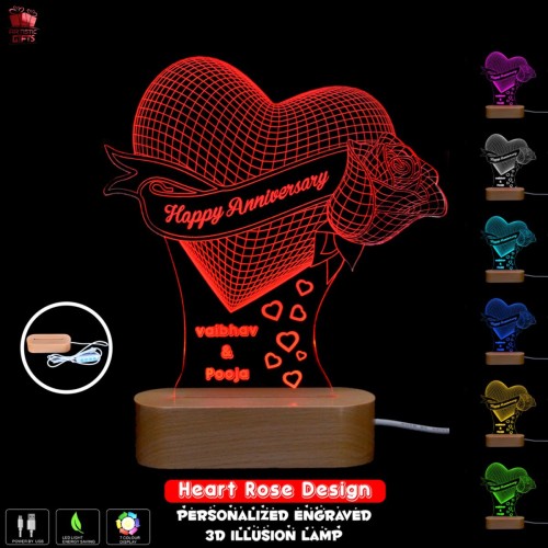 Personalize 3D Illusion multi color LED Lamp for Loved one