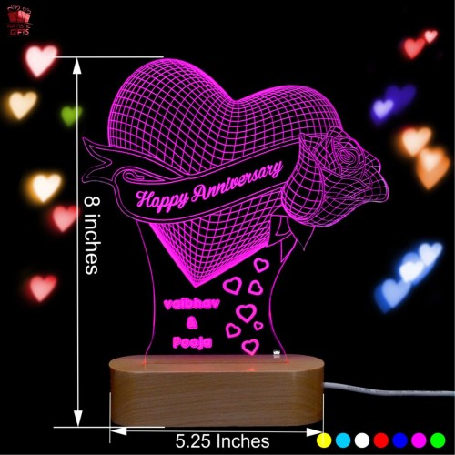 Personalize 3D Illusion multi color LED Lamp for Loved one