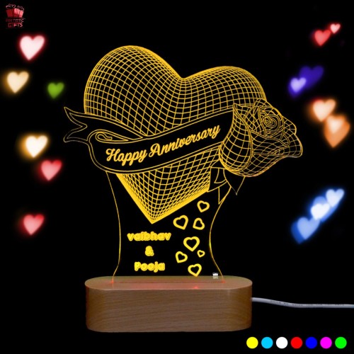 Personalize 3D Illusion multi color LED Lamp for Loved one