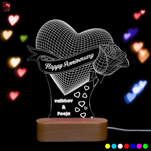 Personalized 3D Illusion multi color LED Lamp for Loved once