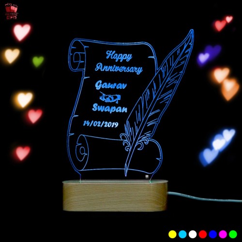 Personalized 3D Illusion multi color LED Lamp for Lover design 2