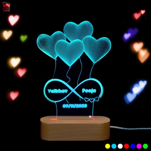 Personalized multi color 3D Illusion LED Lamp