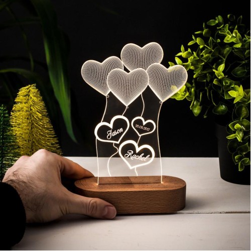 Personalized 3D Illusion Led Lamp Special for Anniversary