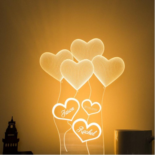 Personalized 3D Illusion Led Lamp Special for Anniversary