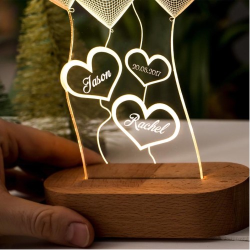 Personalized 3D Illusion Led Lamp Special for Anniversary