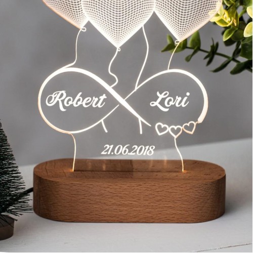 Personalized 3D Illusion Led Lamp for Anniversary