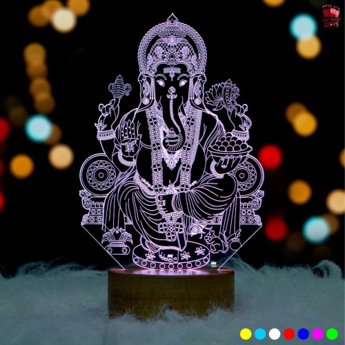 Ganesh ji 3D Illusion LED Lamp