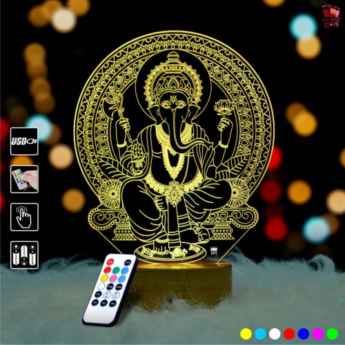 Ganeshji 3D Illusion LED Lamp