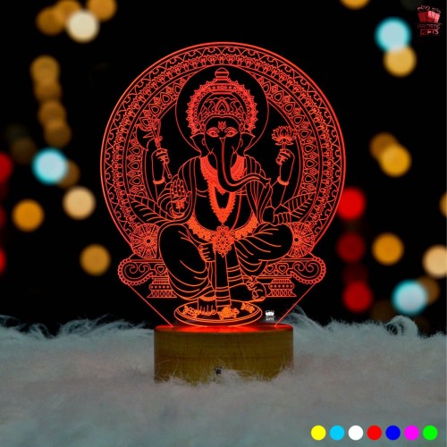 Ganeshji 3D Illusion LED Lamp