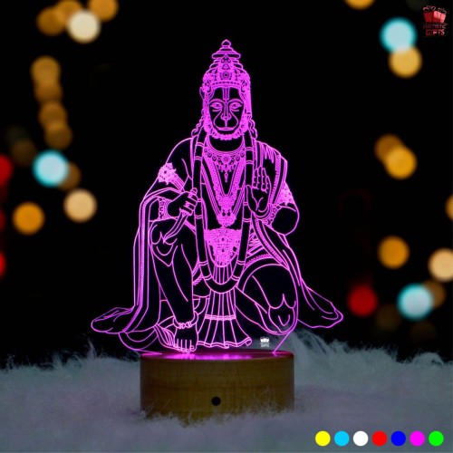 Hanuman ji 3D Illusion LED Lamp