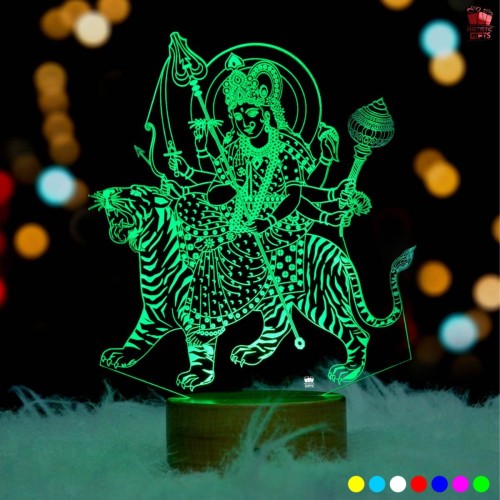 Maa Durga 3D Illusion LED Lamp