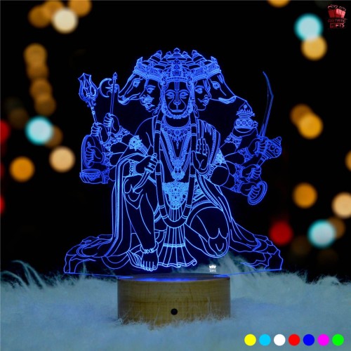 Panchmukhi Hanuman 3D Illusion LED Lamp