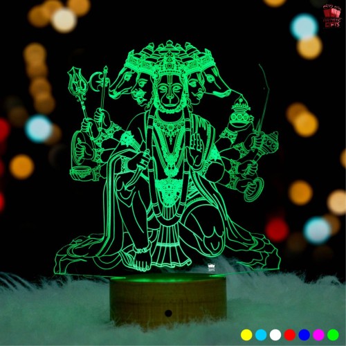 Panchmukhi Hanuman 3D Illusion LED Lamp