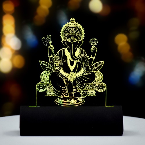 3D illusion Car Dashboard LED Murti of GaneshJi