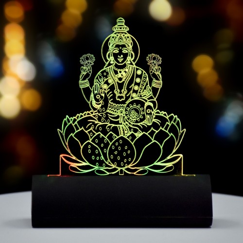 3D illusion Car Dashboard LED Murti of Laxmi