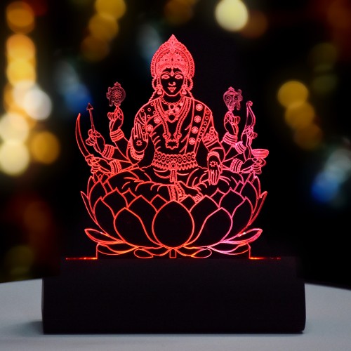 3D illusion Car Dashboard LED Murti of Laxmiji