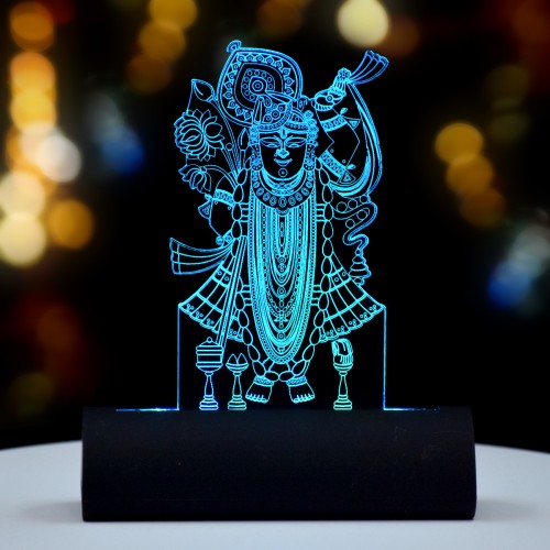 3D illusion Car Dashboard LED Murti of Shreenathji