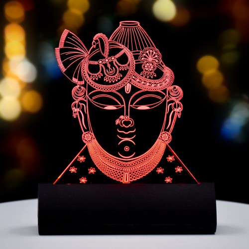 3D illusion Car Dashboard LED Murti of Shreenathji mukharvind