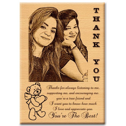 Giftous Beechwood Photo Plaque (7x5 inch, Brown)