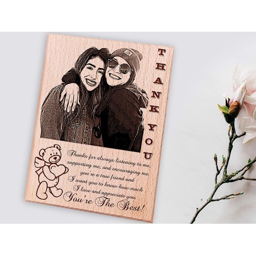 Giftous Beechwood Photo Plaque (7x5 inch, Brown)