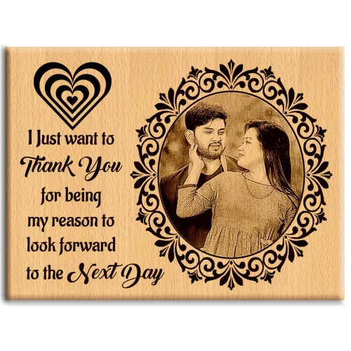 Giftous Personalized Engraved Thank You Plaque - Couple Gifts (9 X 12 inches, Wood)