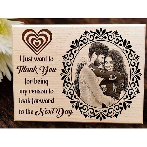 Giftous Personalized Engraved Thank You Plaque - Couple Gifts (9 X 12 inches, Wood)