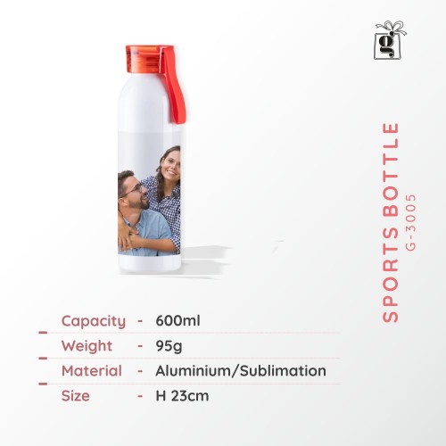 Sipper Bottle 600 ML (Pack of 1, White, Aluminium)