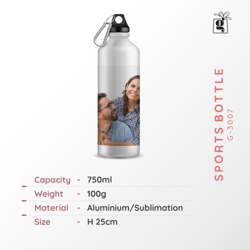 Sipper Bottle 750 ML (Pack of 1, White, Aluminium)