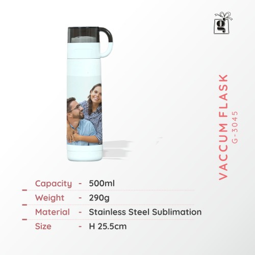 Sipper Bottle 500 ML (Pack of 1, White, Stainless Steel)